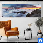 Aluminiumbild Gebürstet Alpen Im Nebel Panorama Produktvorschau mit dem Bild Alpen im Nebel im Format Panorama.