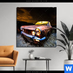 Aluminiumbild Gebürstet Altes Auto Quadrat Produktvorschau mit dem Bild Altes Auto im Format Quadrat.