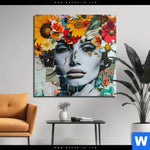 Aluminiumbild Gebürstet Angelina Frau Mit Blumen Im Haar Quadrat Produktvorschau mit dem Bild Angelina - Frau mit Blumen im Haar im Format Quadrat.