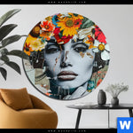 Aluminiumbild Gebürstet Angelina Frau Mit Blumen Im Haar Rund Produktvorschau mit dem Bild Angelina - Frau mit Blumen im Haar im Format Rund.