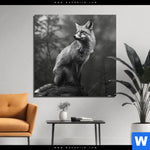 Aluminiumbild Gebürstet Anmutiger Fuchs Quadrat Produktvorschau mit dem Bild Anmutiger Fuchs im Format Quadrat.