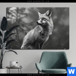 Aluminiumbild Gebürstet Anmutiger Fuchs Querformat Produktvorschau mit dem Bild Anmutiger Fuchs im Format Querformat.