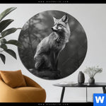 Aluminiumbild Gebürstet Anmutiger Fuchs Rund Produktvorschau mit dem Bild Anmutiger Fuchs im Format Rund.