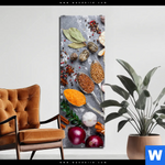 Aluminiumbild Gebürstet Aromatische Gewuerze Schmal Produktvorschau mit dem Bild Aromatische Gewürze im Format Schmal.
