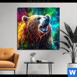 Aluminiumbild Gebürstet Baer In Neonfarben Quadrat Produktvorschau mit dem Bild Bär in Neonfarben im Format Quadrat.