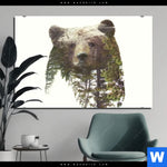 Aluminiumbild Gebürstet Baer Wald No 1 Querformat Produktvorschau mit dem Bild Bär & Wald No.1 im Format Querformat.