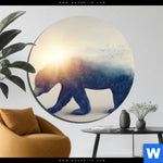 Aluminiumbild Gebürstet Baer Wald No2 Rund Produktvorschau mit dem Bild Bär & Wald No.2 im Format Rund.