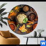 Aluminiumbild Gebürstet Basilikum Pfeffer Safran Co Rund Produktvorschau mit dem Bild Basilikum | Pfeffer | Safran & Co. im Format Rund.