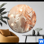 Aluminiumbild Gebürstet Blaetter Im Sonnenlicht Rund Produktvorschau mit dem Bild Blätter im Sonnenlicht im Format Rund.