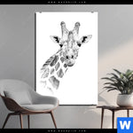 Aluminiumbild Gebürstet Bleistiftzeichnung Giraffe Hochformat Produktvorschau mit dem Bild Bleistiftzeichnung Giraffe im Format Hochformat.
