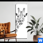 Aluminiumbild Gebürstet Bleistiftzeichnung Giraffe Schmal Produktvorschau mit dem Bild Bleistiftzeichnung Giraffe im Format Schmal.
