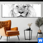 Aluminiumbild Gebürstet Bleistiftzeichnung Loewe Panorama Produktvorschau mit dem Bild Bleistiftzeichnung Löwe im Format Panorama.