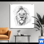 Aluminiumbild Gebürstet Bleistiftzeichnung Loewe Quadrat Produktvorschau mit dem Bild Bleistiftzeichnung Löwe im Format Quadrat.