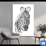 Aluminiumbild Gebürstet Bleistiftzeichnung Zebra Hochformat Produktvorschau mit dem Bild Bleistiftzeichnung Zebra im Format Hochformat.