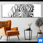 Aluminiumbild Gebürstet Bleistiftzeichnung Zebra Panorama Produktvorschau mit dem Bild Bleistiftzeichnung Zebra im Format Panorama.