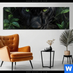 Aluminiumbild Gebürstet Blick Des Panthers Panorama Produktvorschau mit dem Bild Blick des Panthers im Format Panorama.