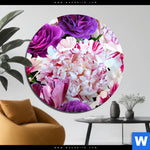 Aluminiumbild Gebürstet Bluehende Pfingstrosen Rund Produktvorschau mit dem Bild Blühende Pfingstrosen im Format Rund.