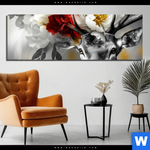 Aluminiumbild Gebürstet Bluetenpracht Am Hirschgeweih Panorama Produktvorschau mit dem Bild Blütenpracht am Hirschgeweih im Format Panorama.