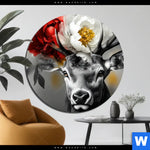 Aluminiumbild Gebürstet Bluetenpracht Am Hirschgeweih Rund Produktvorschau mit dem Bild Blütenpracht am Hirschgeweih im Format Rund.