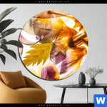 Aluminiumbild Gebürstet Blumen Collage No 1 Rund Produktvorschau mit dem Bild Blumen Collage No.1 im Format Rund.