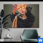 Aluminiumbild Gebürstet Blumenportrait Einer Frau Querformat Produktvorschau mit dem Bild Blumenportrait einer Frau im Format Querformat.