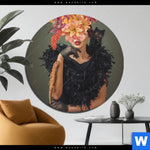 Aluminiumbild Gebürstet Blumenportrait Einer Frau Rund Produktvorschau mit dem Bild Blumenportrait einer Frau im Format Rund.