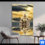 Aluminiumbild Gebürstet Buddha Bei Sonnenaufgang Hochformat Produktvorschau mit dem Bild Buddha bei Sonnenaufgang im Format Hochformat.