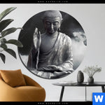 Aluminiumbild Gebürstet Buddha Erleuchtung Im Dunkeln Rund Produktvorschau mit dem Bild Buddha - Erleuchtung im Dunkeln im Format Rund.
