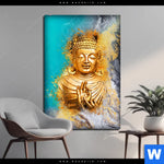 Aluminiumbild Gebürstet Buddha Gold Tuerkis Hochformat Produktvorschau mit dem Bild Buddha Gold & Türkis im Format Hochformat.