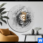 Aluminiumbild Gebürstet Buddha Grunge Stil Rund Produktvorschau mit dem Bild Buddha - Grunge-Stil im Format Rund.