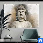 Aluminiumbild Gebürstet Buddha In Frieden Querformat Produktvorschau mit dem Bild Buddha in Frieden im Format Querformat.