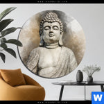 Aluminiumbild Gebürstet Buddha In Frieden Rund Produktvorschau mit dem Bild Buddha in Frieden im Format Rund.