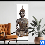 Aluminiumbild Gebürstet Buddha In Lotus Pose No 2 Schmal Produktvorschau mit dem Bild Buddha in Lotus Pose No. 2 im Format Schmal.