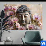 Aluminiumbild Gebürstet Buddha Orchideen Querformat Produktvorschau mit dem Bild Buddha & Orchideen im Format Querformat.