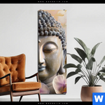 Aluminiumbild Gebürstet Buddha Orchideen Schmal Produktvorschau mit dem Bild Buddha & Orchideen im Format Schmal.