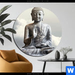 Aluminiumbild Gebürstet Buddha Ruhe Des Seins Rund Produktvorschau mit dem Bild Buddha - Ruhe des Seins im Format Rund.