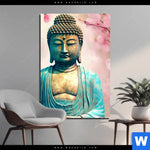Aluminiumbild Gebürstet Buddha Statue Mit Kirschblueten Hochformat Produktvorschau mit dem Bild Buddha Statue mit Kirschblüten im Format Hochformat.