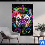 Aluminiumbild Gebürstet Bunte Bulldogge Schwarz Hochformat Produktvorschau mit dem Bild Bunte Bulldogge Schwarz im Format Hochformat.