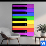 Aluminiumbild Gebürstet Bunte Klaviertasten Hochformat Produktvorschau mit dem Bild Bunte Klaviertasten im Format Hochformat.