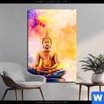 Aluminiumbild Gebürstet Bunter Buddha No 3 Hochformat Produktvorschau mit dem Bild Bunter Buddha No.3 im Format Hochformat.