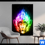 Aluminiumbild Gebürstet Bunter Feuer Affe Hochformat Produktvorschau mit dem Bild Bunter Feuer-Affe im Format Hochformat.