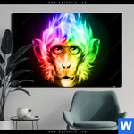 Aluminiumbild Gebürstet Bunter Feuer Affe Querformat Produktvorschau mit dem Bild Bunter Feuer-Affe im Format Querformat.