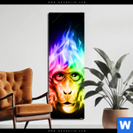 Aluminiumbild Gebürstet Bunter Feuer Affe Schmal Produktvorschau mit dem Bild Bunter Feuer-Affe im Format Schmal.
