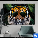 Aluminiumbild Gebürstet Cooler Tiger Querformat Produktvorschau mit dem Bild Cooler Tiger im Format Querformat.