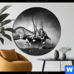 Aluminiumbild Gebürstet Das Duell Rund Produktvorschau mit dem Bild Das Duell im Format Rund.