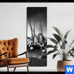 Aluminiumbild Gebürstet Das Duell Schmal Produktvorschau mit dem Bild Das Duell im Format Schmal.