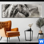 Aluminiumbild Gebürstet Das Pferd Wild Schoen Panorama Produktvorschau mit dem Bild Das Pferd - wild & schön im Format Panorama.