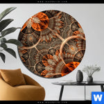 Aluminiumbild Gebürstet Digitale Blumen No 2 Rund Produktvorschau mit dem Bild Digitale Blumen No.2 im Format Rund.