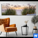 Aluminiumbild Gebürstet Duenen Und Abendsonne Panorama Produktvorschau mit dem Bild Dünen und Abendsonne im Format Panorama.