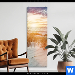 Aluminiumbild Gebürstet Duenen Und Meer Schmal Produktvorschau mit dem Bild Dünen und Meer im Format Schmal.